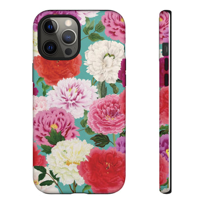 Coque de téléphone renforcée Floral Peony — Housse botanique protectrice pour iPhone