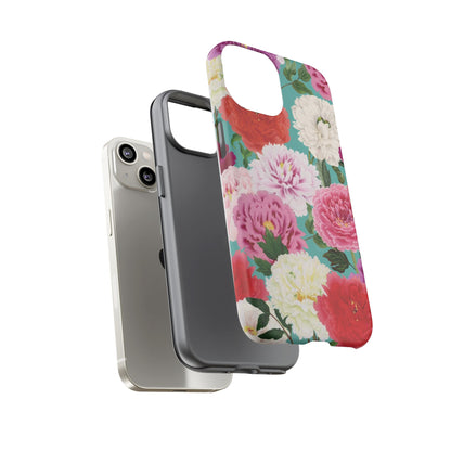 Coque de téléphone renforcée Floral Peony — Housse botanique protectrice pour iPhone