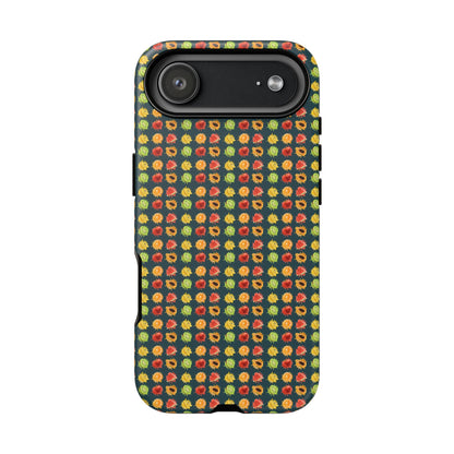 Floral Dot Tough Phone Case — Retro Pattern Protective Phone Cover