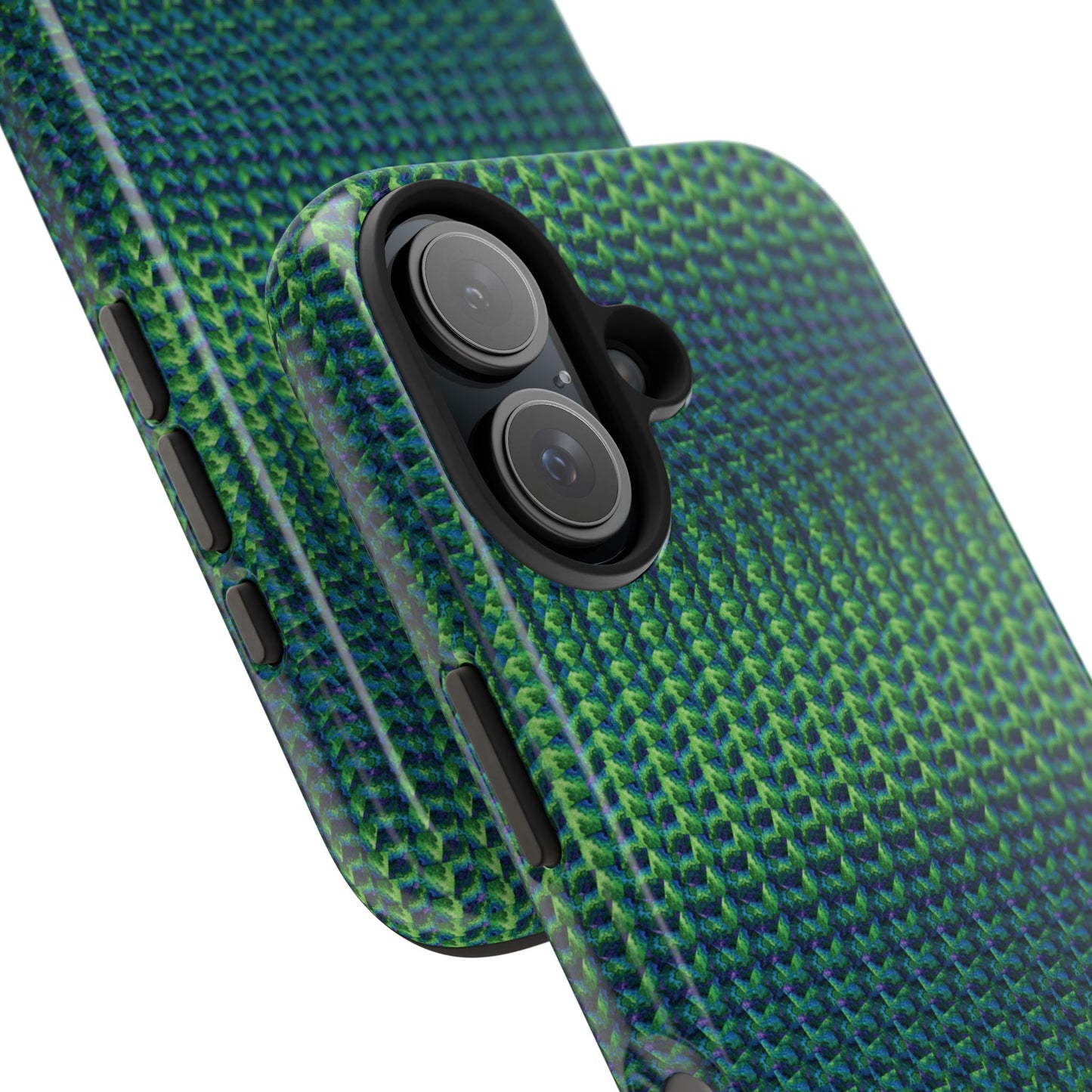 Green Woven Texture Tough Phone Case — Durable Protective Phone Cover