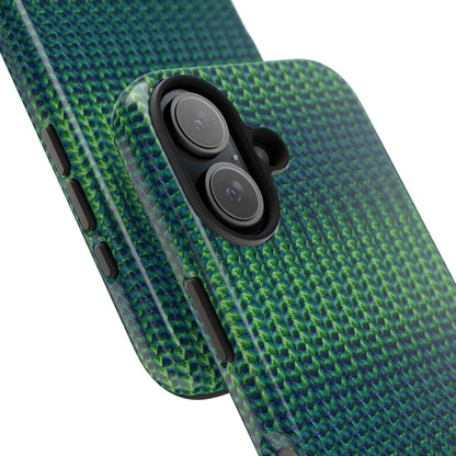 Green Woven Texture Tough Phone Case — Durable Protective Phone Cover
