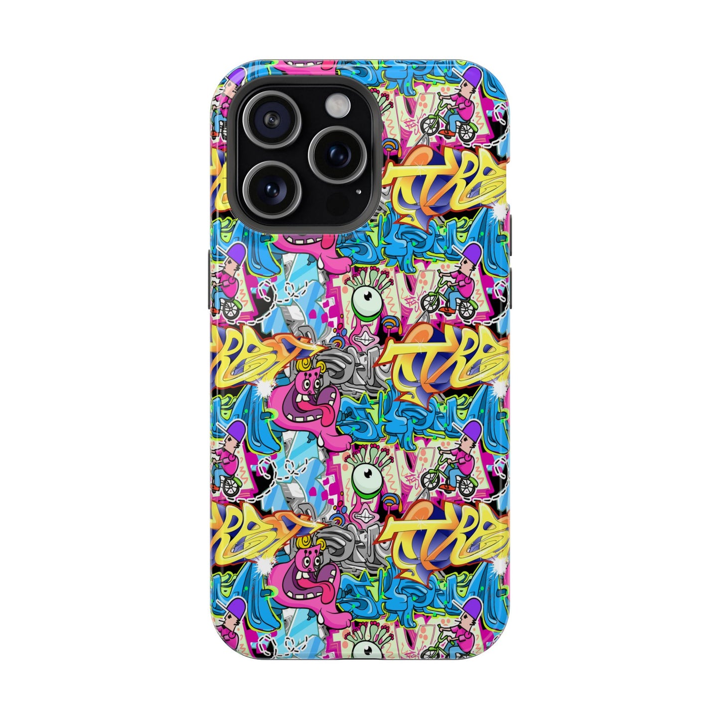 Coque de téléphone magnétique Graffiti Collage — Housse protectrice résistante aux chocs