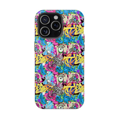 Coque de téléphone magnétique Graffiti Collage — Housse protectrice résistante aux chocs