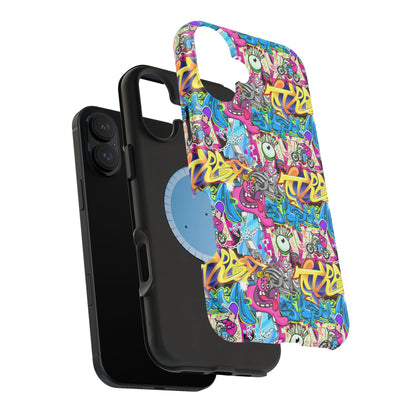 Coque de téléphone magnétique Graffiti Collage — Housse protectrice résistante aux chocs