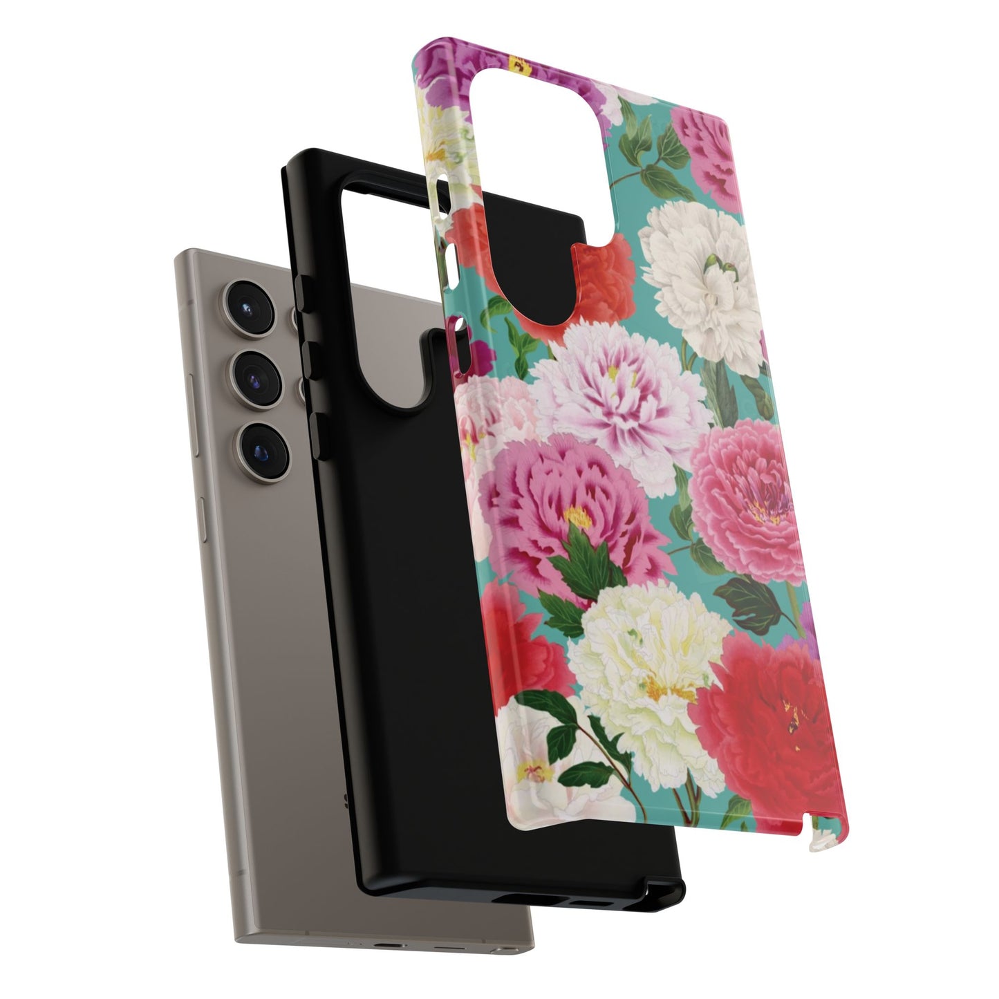 Coque de téléphone renforcée Floral Peony — Housse botanique protectrice pour iPhone