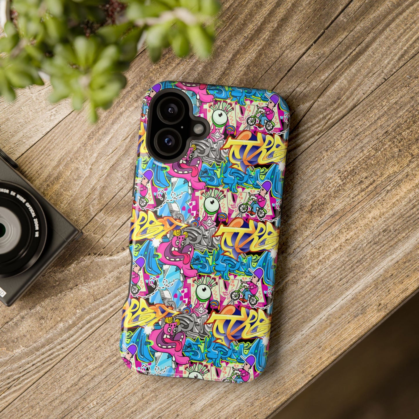 Coque de téléphone magnétique Graffiti Collage — Housse protectrice résistante aux chocs