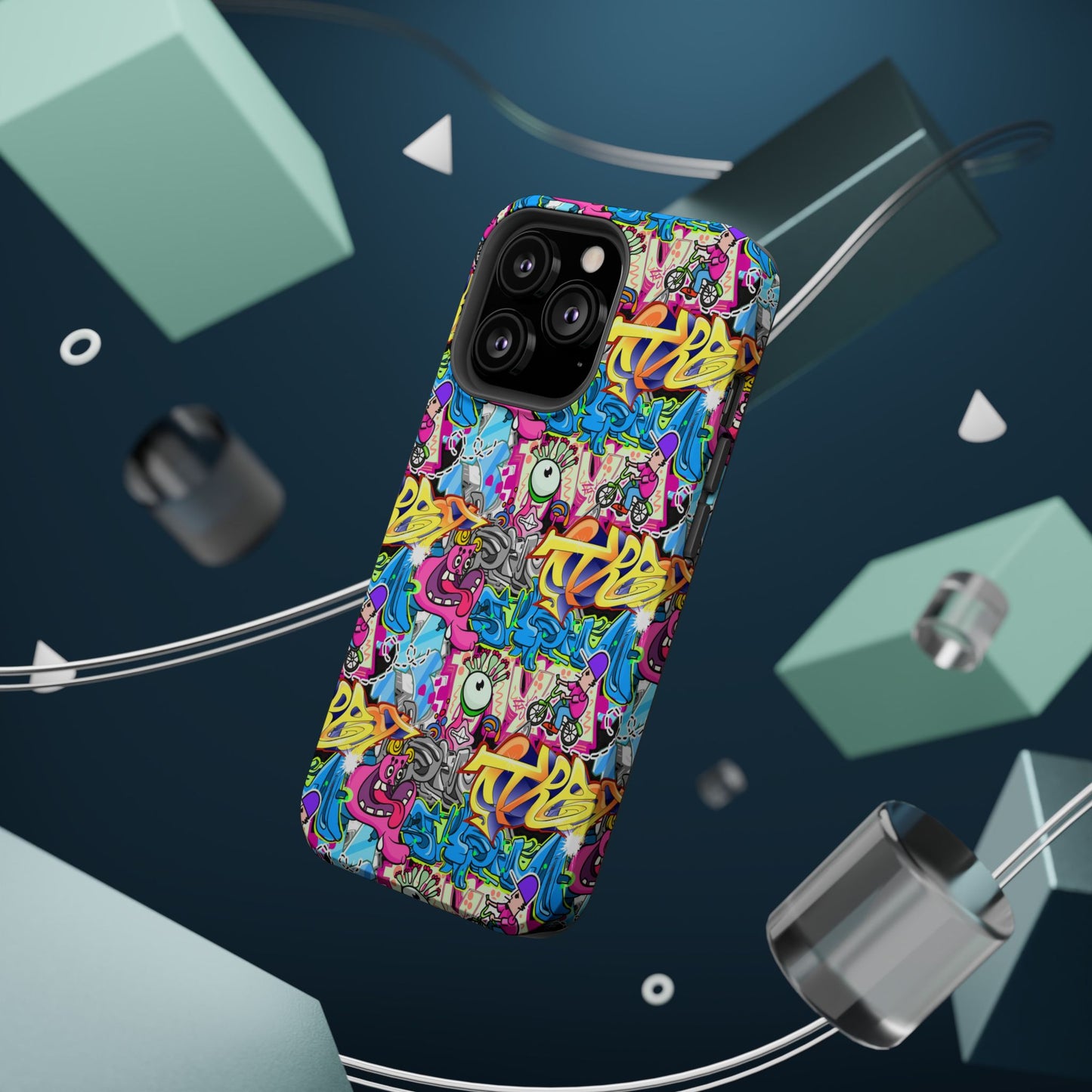 Coque de téléphone magnétique Graffiti Collage — Housse protectrice résistante aux chocs