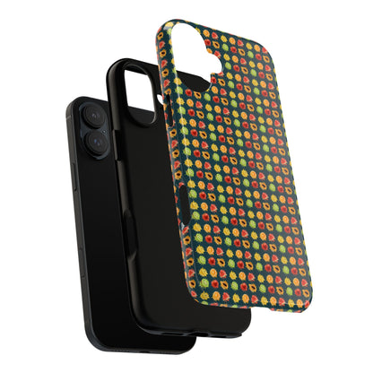 Floral Dot Tough Phone Case — Retro Pattern Protective Phone Cover