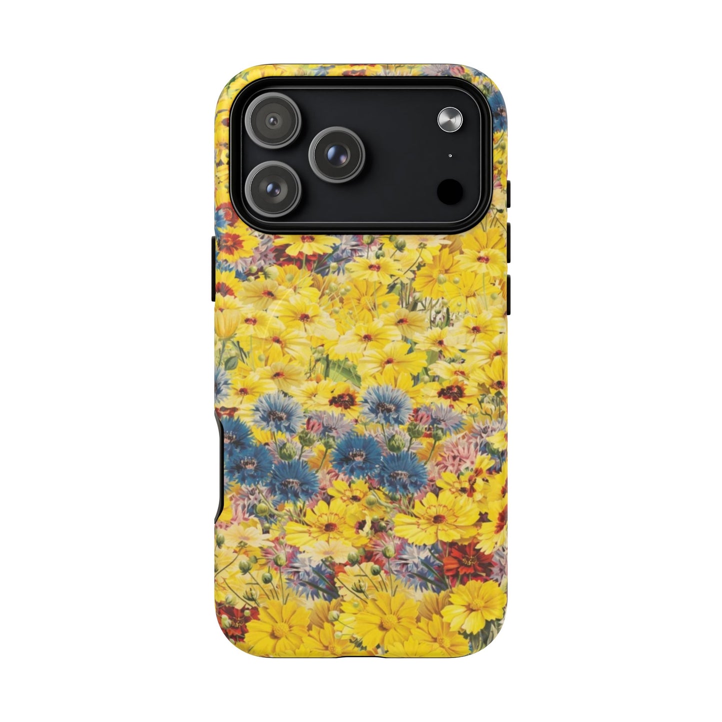 Coque de téléphone magnétique renforcée Floral Yellow Wildflower — Housse magnétique durable à fixation Snap