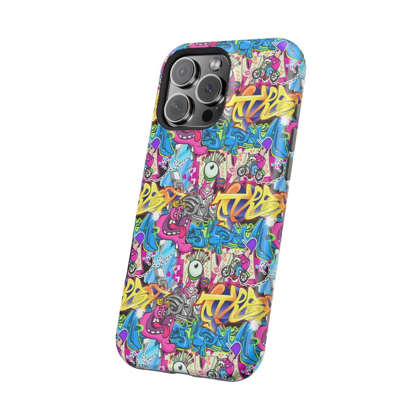Coque de téléphone magnétique Graffiti Collage — Housse protectrice résistante aux chocs
