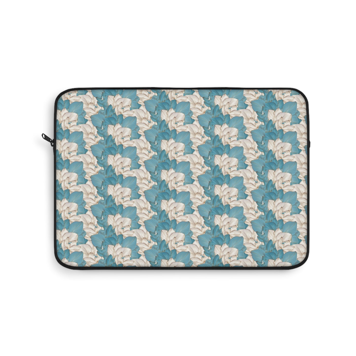 Blue Floral Pattern Laptop Sleeve — Vintage Magnolia Design