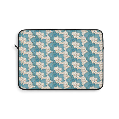Blue Floral Pattern Laptop Sleeve — Vintage Magnolia Design