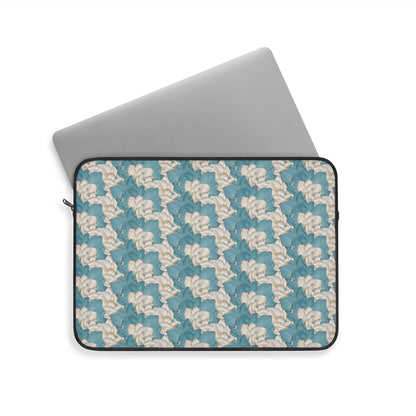 Blue Floral Pattern Laptop Sleeve — Vintage Magnolia Design