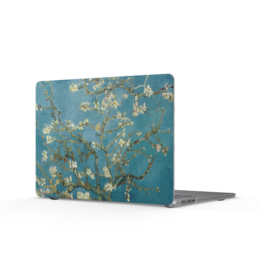 Coque Mate MacBook Amandier en Fleur — Housse Florale Bleue Inspirée de Vincent van Gogh
