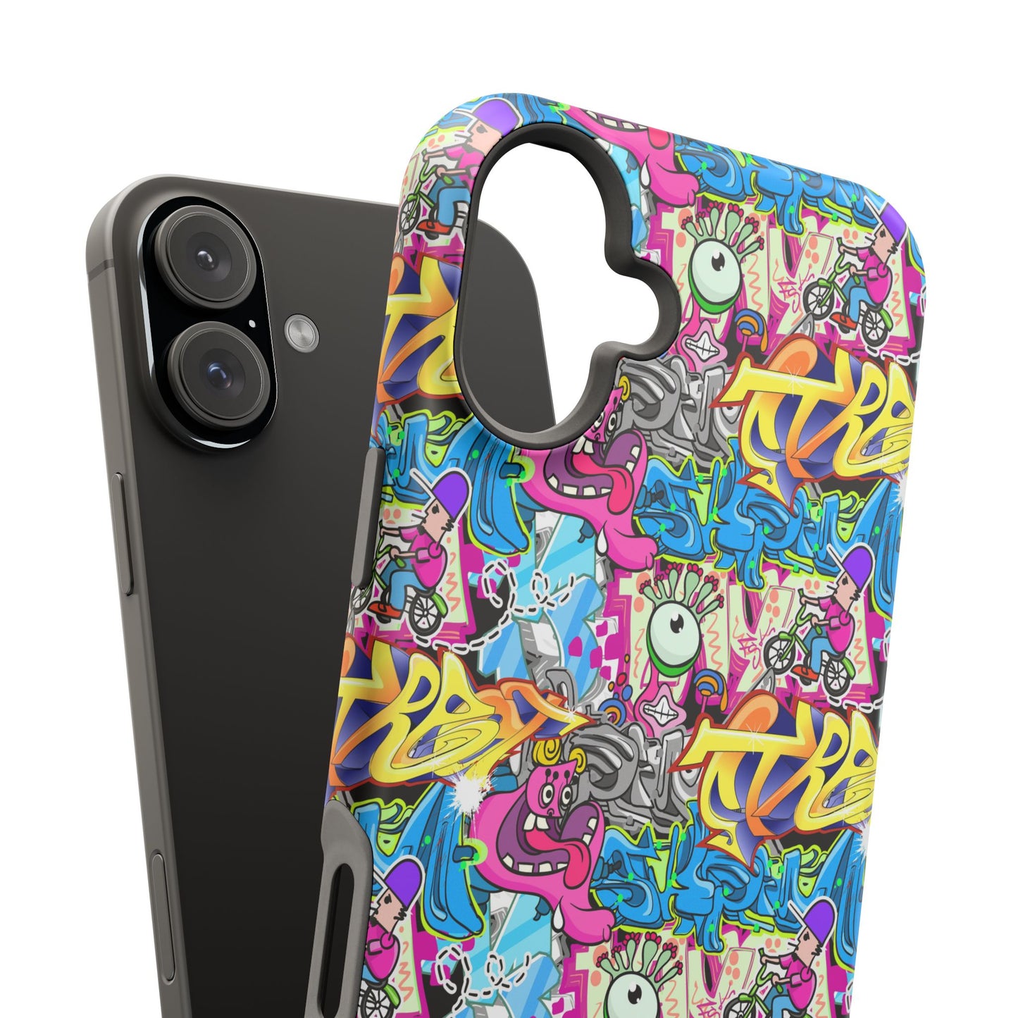 Coque de téléphone magnétique Graffiti Collage — Housse protectrice résistante aux chocs
