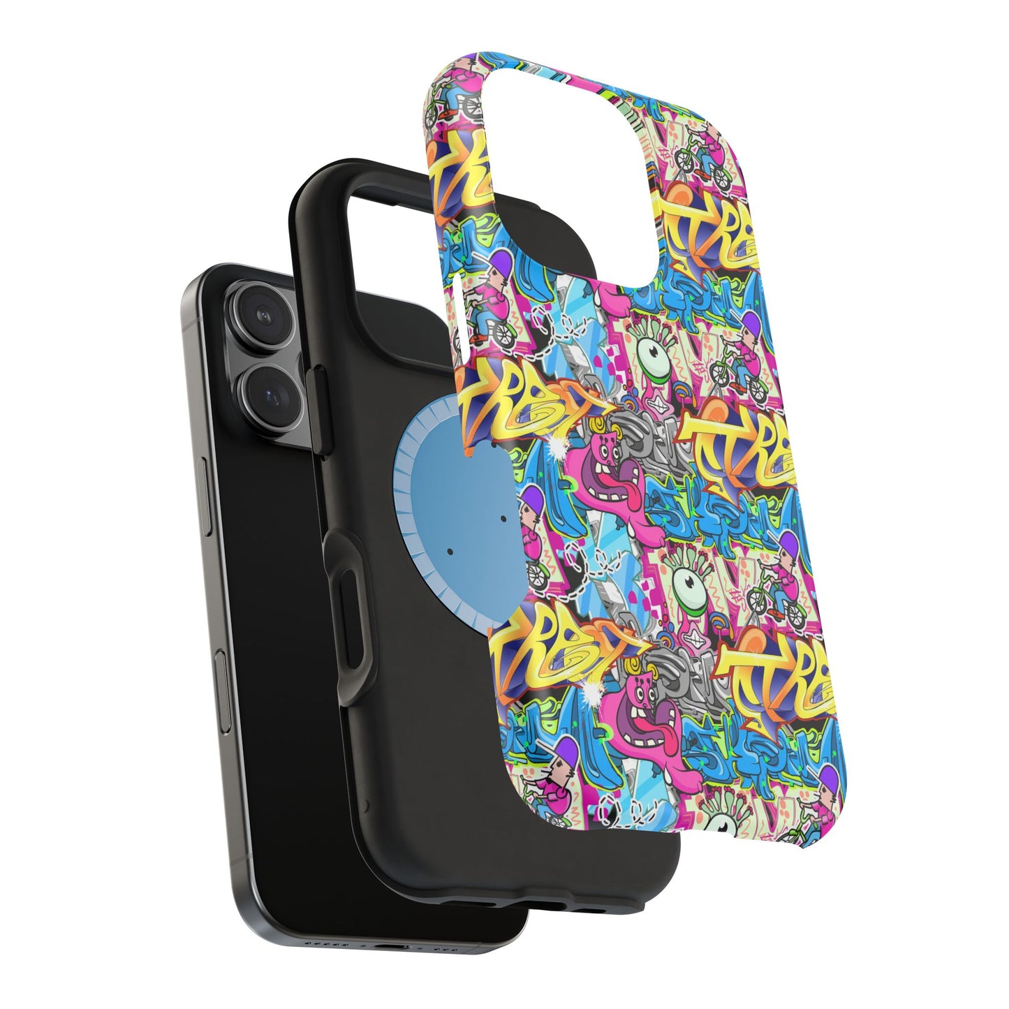 Coque de téléphone magnétique Graffiti Collage — Housse protectrice résistante aux chocs