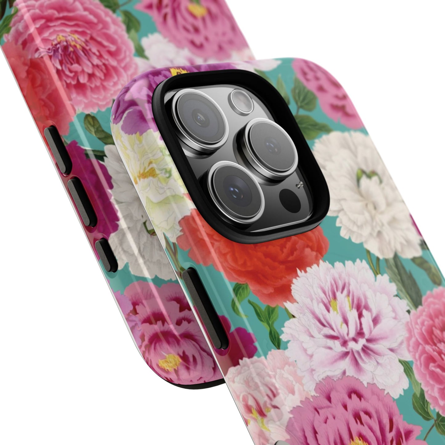 Coque de téléphone renforcée Floral Peony — Housse botanique protectrice pour iPhone