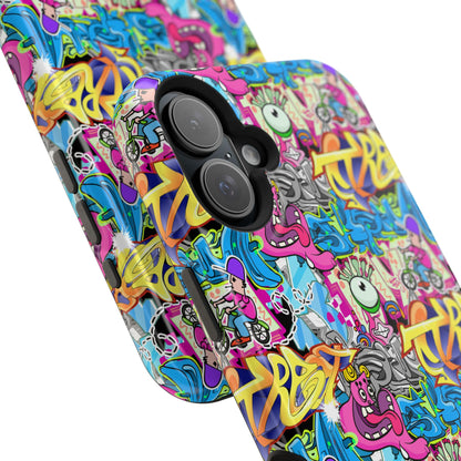 Coque de téléphone magnétique Graffiti Collage — Housse protectrice résistante aux chocs