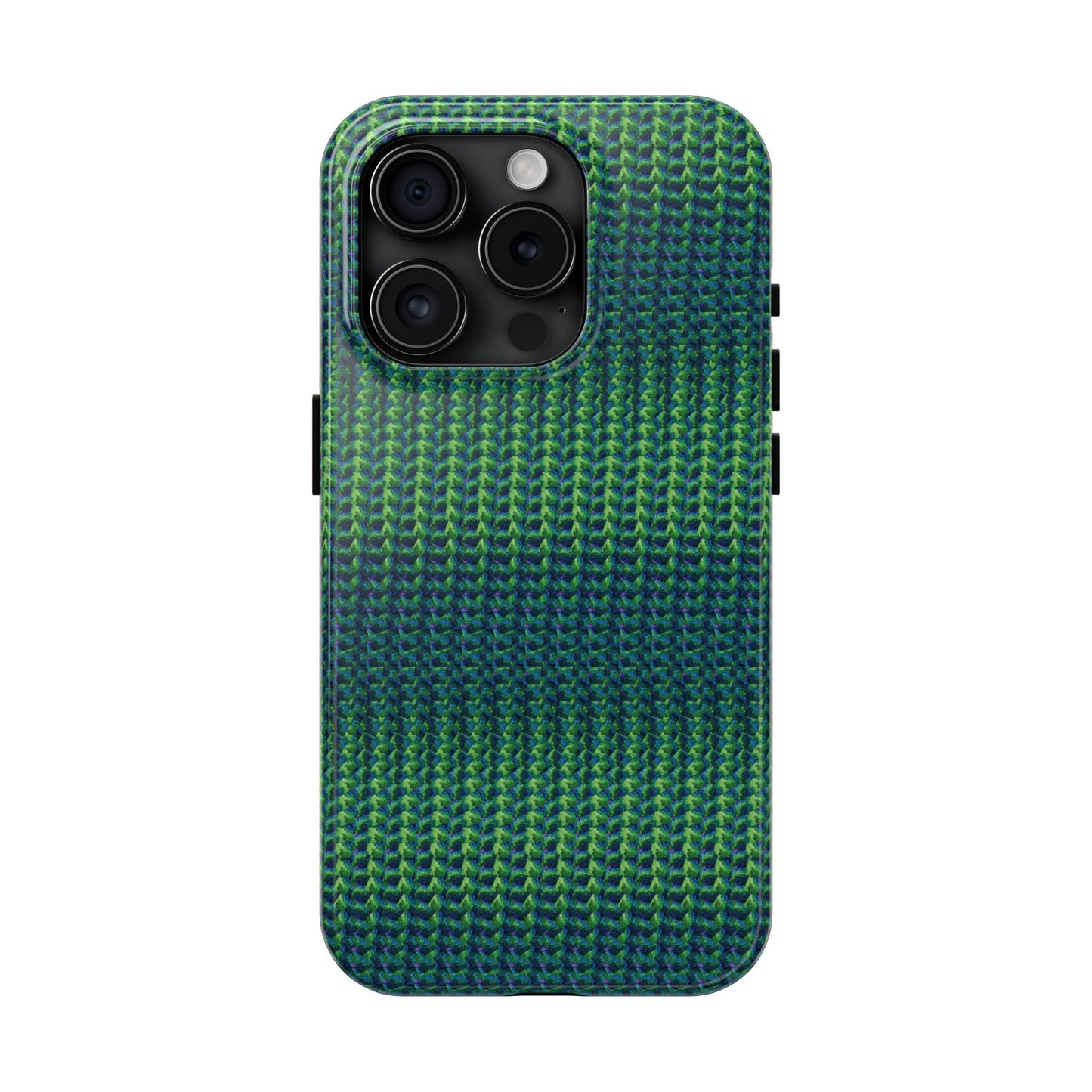 Green Woven Texture Tough Phone Case — Durable Protective Phone Cover