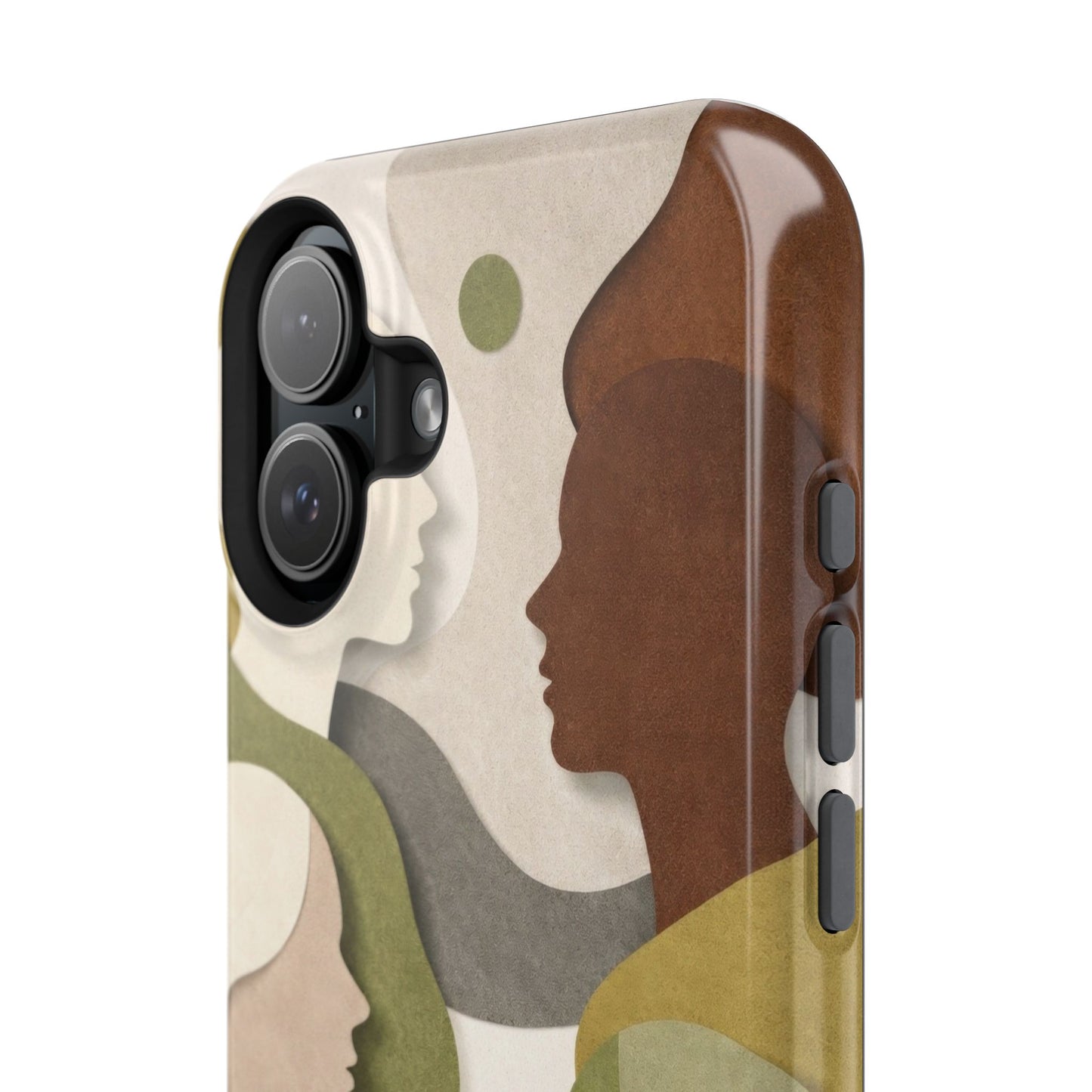 Coque de téléphone — Silhouettes multiculturelles abstraites magnétique et résistante aux chocs