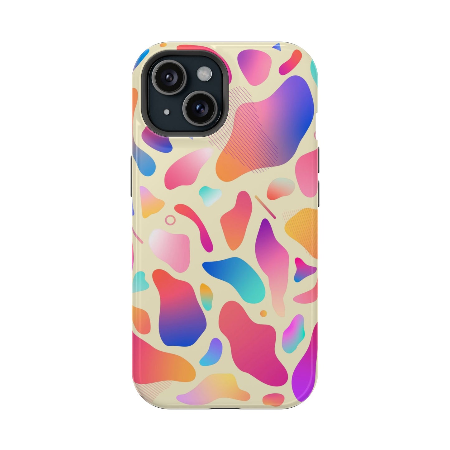 Coque de téléphone antichoc MagSafe — Motif abstrait coloré