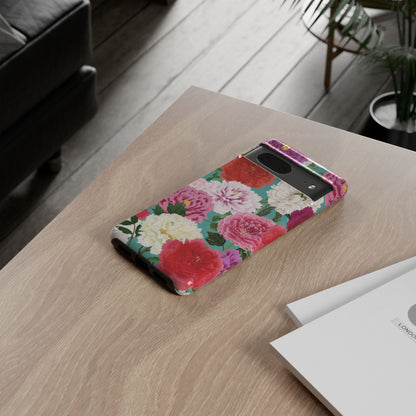 Coque de téléphone renforcée Floral Peony — Housse botanique protectrice pour iPhone