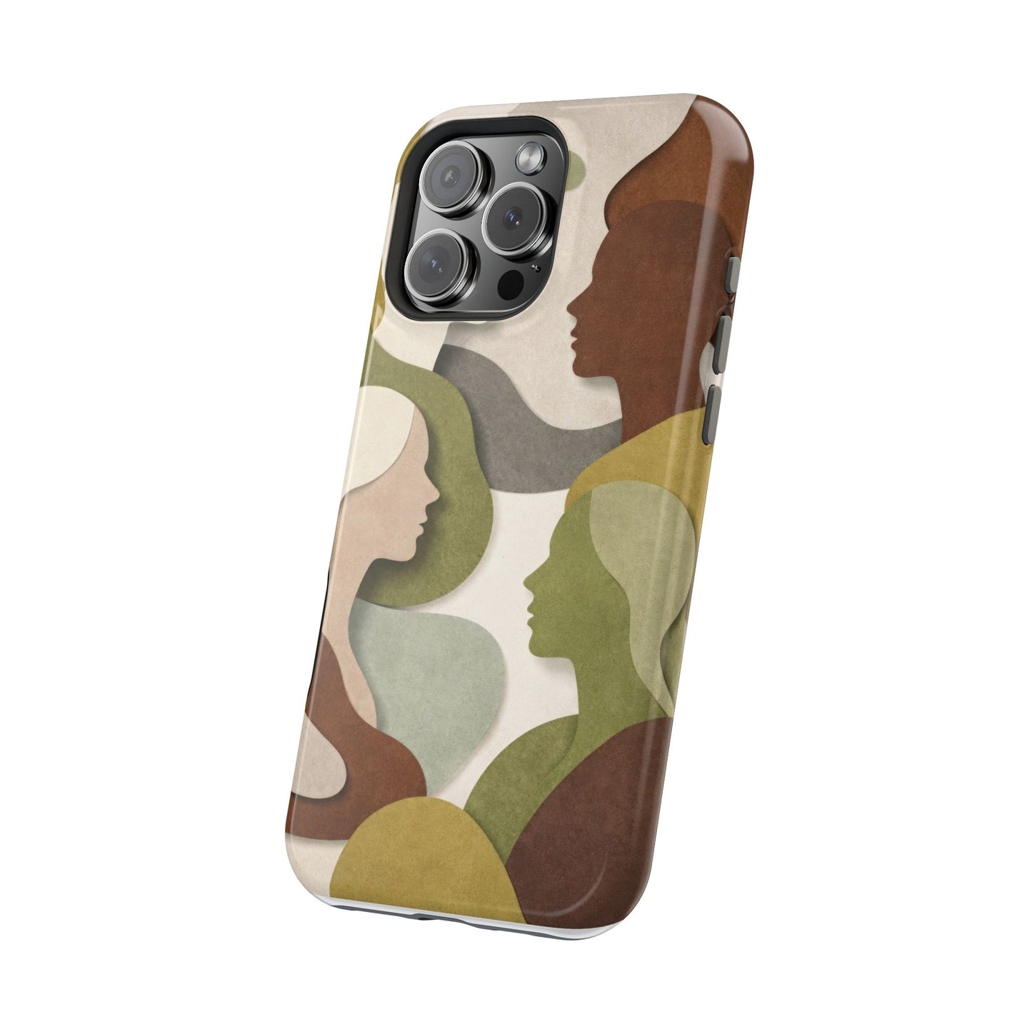 Coque de téléphone — Silhouettes multiculturelles abstraites magnétique et résistante aux chocs