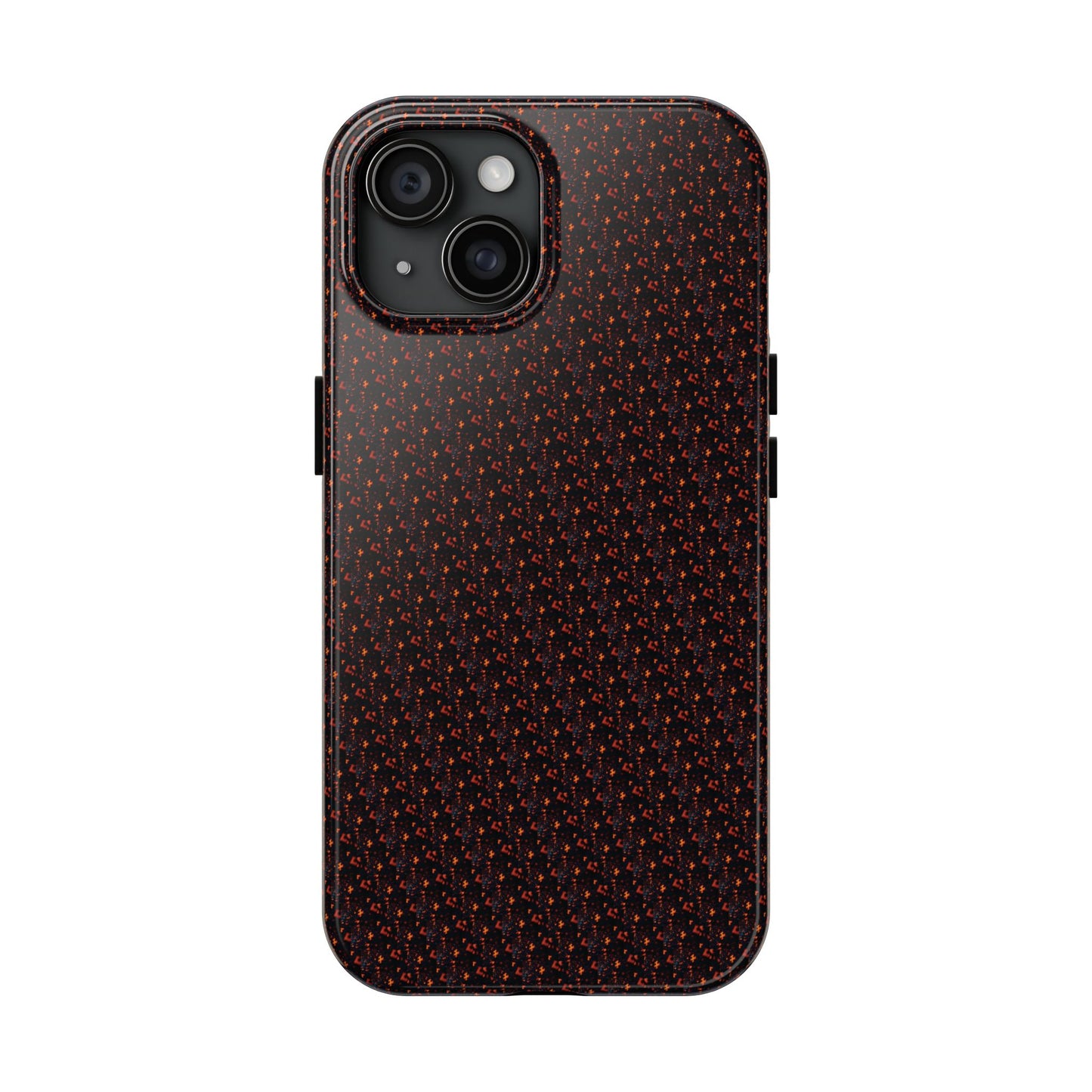 Coque de téléphone renforcée – Housse de protection robuste noire avec éclats rouges