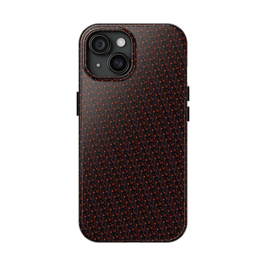 Tough Phone Case – Black with Red Speckle Rugged Protective Cover