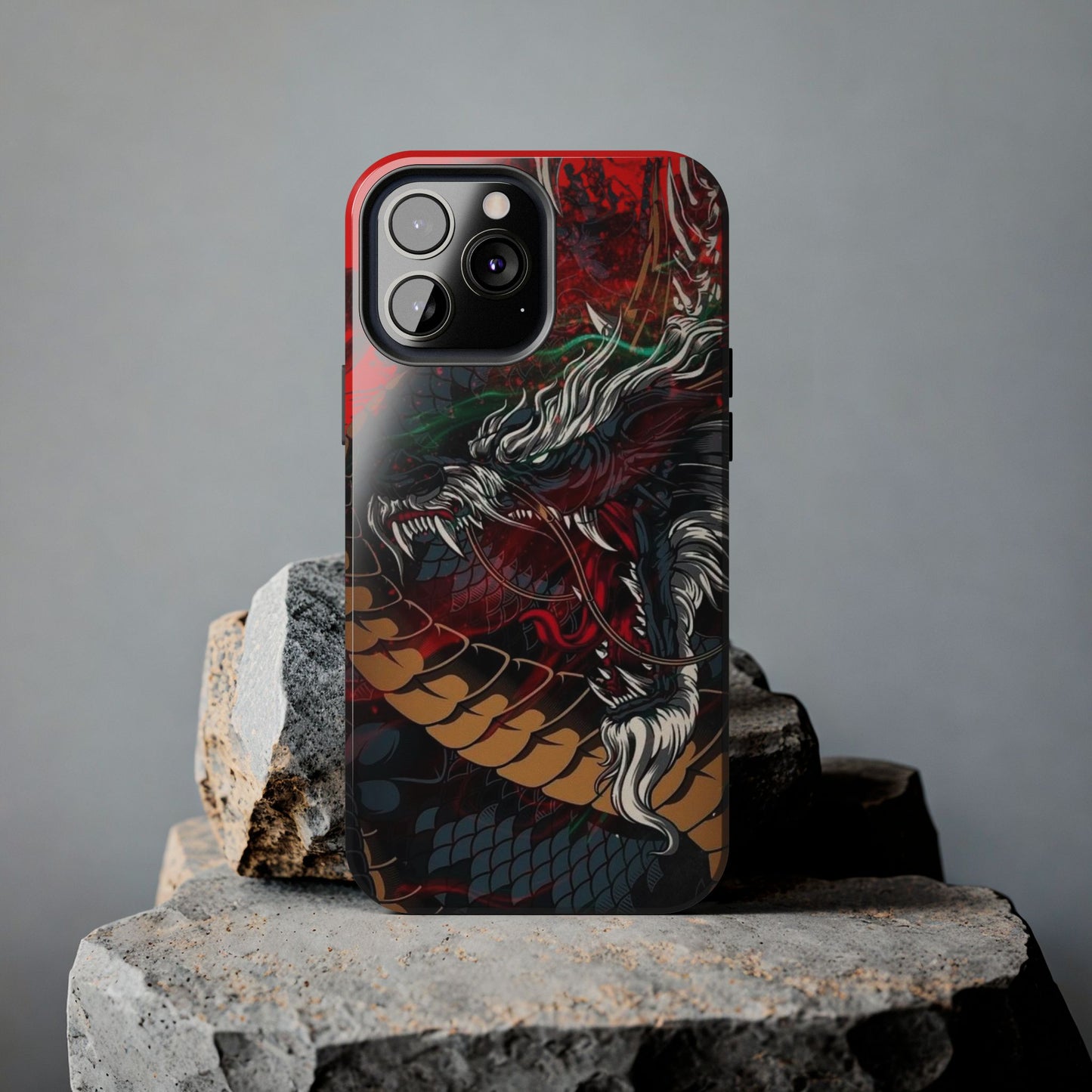 Coque de téléphone renforcée Dragon Rage — Housse protectrice iPhone style tatouage