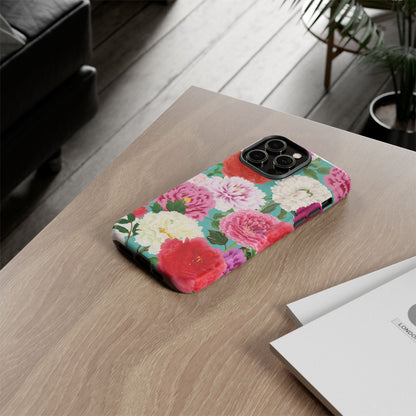 Coque de téléphone renforcée Floral Peony — Housse botanique protectrice pour iPhone