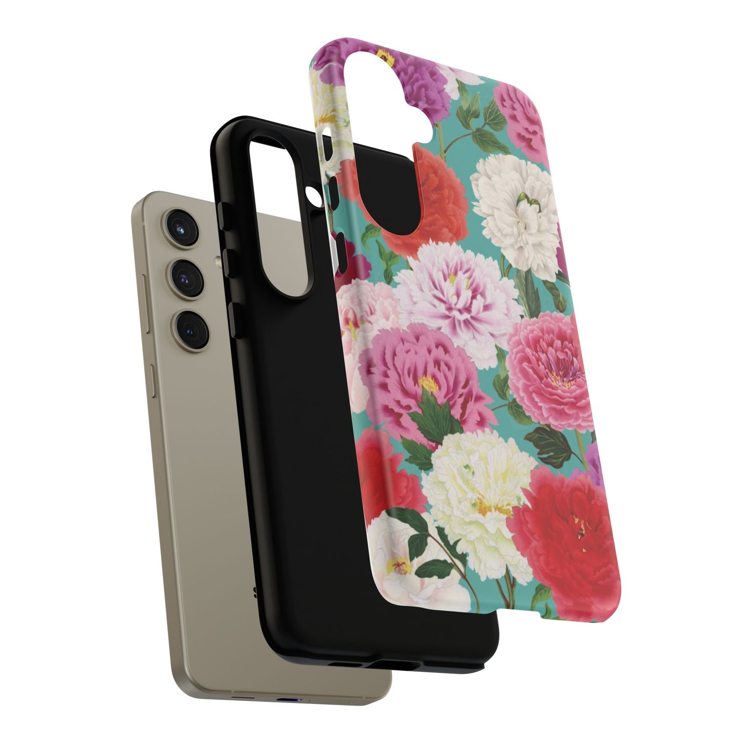 Coque de téléphone renforcée Floral Peony — Housse botanique protectrice pour iPhone