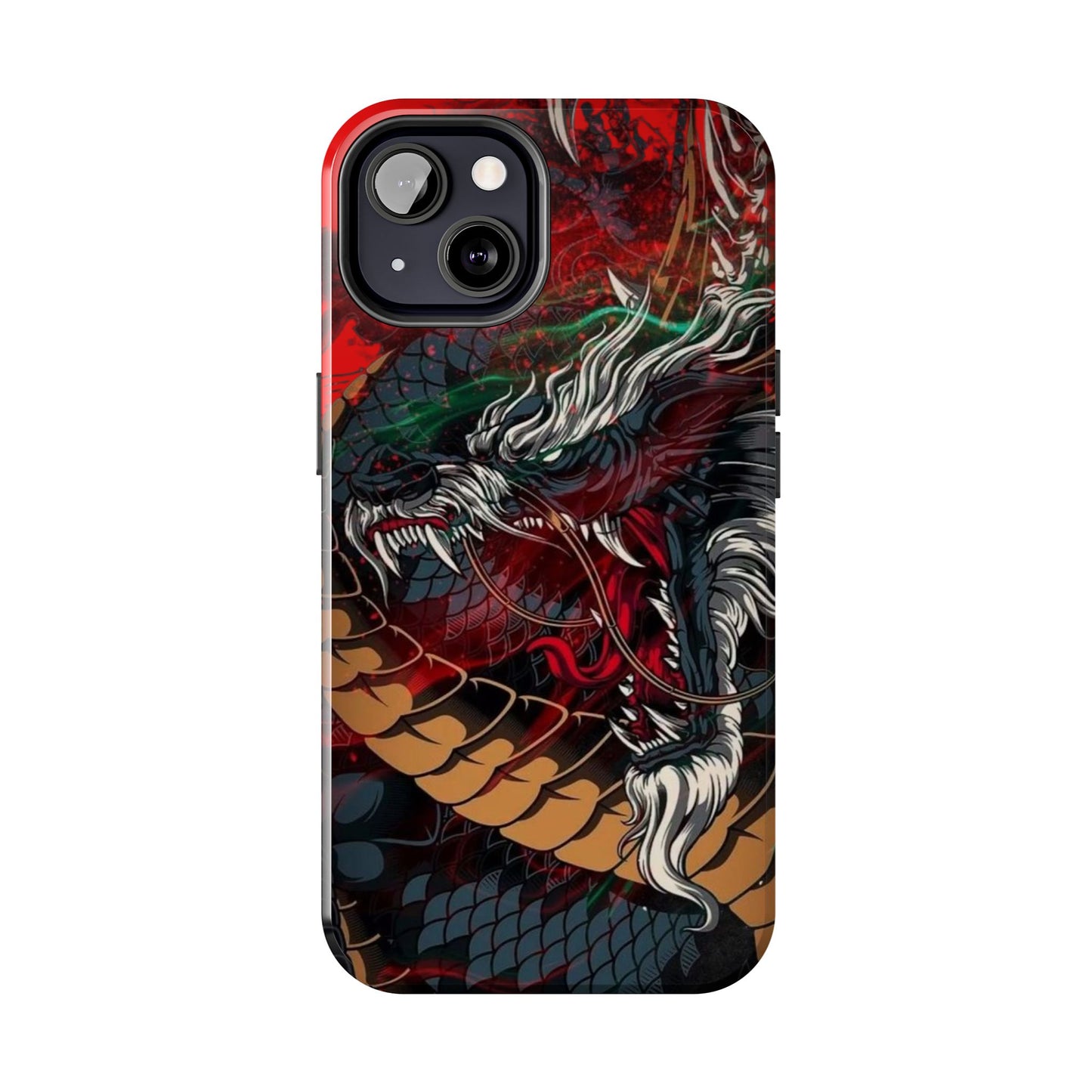 Coque de téléphone renforcée Dragon Rage — Housse protectrice iPhone style tatouage