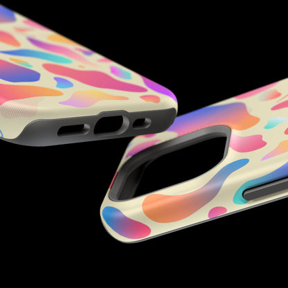 Coque de téléphone antichoc MagSafe — Motif abstrait coloré