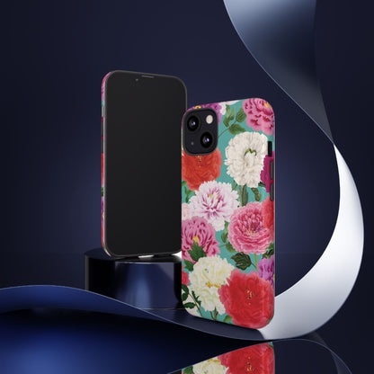 Coque de téléphone renforcée Floral Peony — Housse botanique protectrice pour iPhone