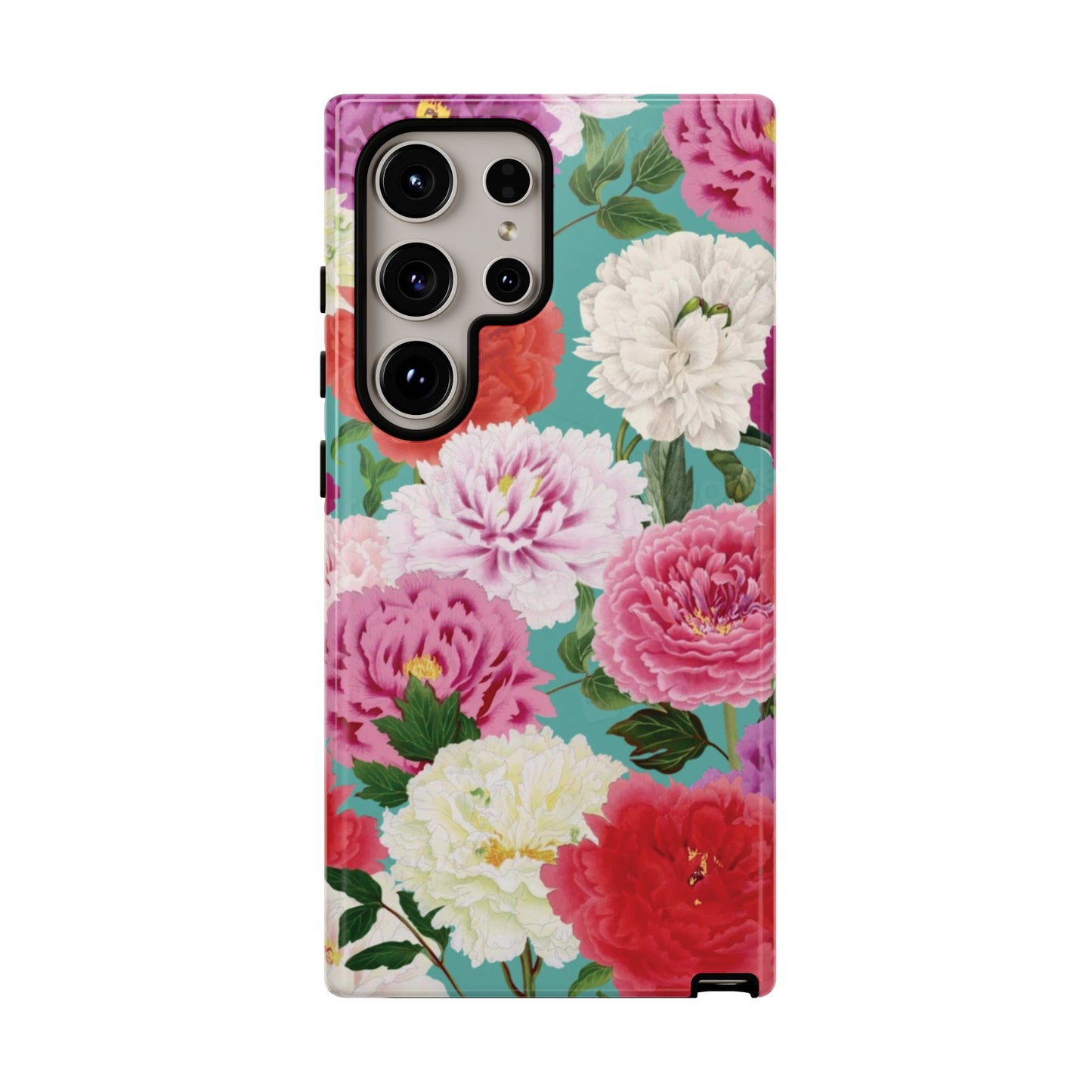 Coque de téléphone renforcée Floral Peony — Housse botanique protectrice pour iPhone