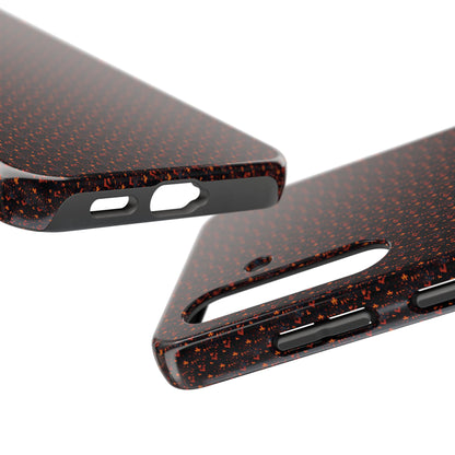 Coque de téléphone renforcée – Housse de protection robuste noire avec éclats rouges