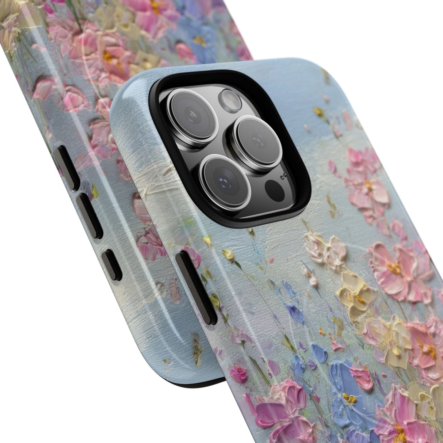 Coque de téléphone Floral Garden — Coque magnétique renforcée à fleurs texturées pastel