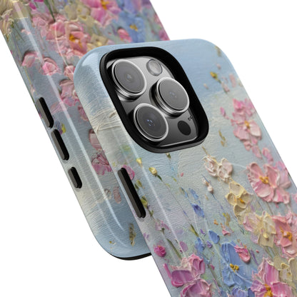 Coque de téléphone Floral Garden — Coque magnétique renforcée à fleurs texturées pastel