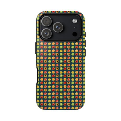 Floral Dot Tough Phone Case — Retro Pattern Protective Phone Cover
