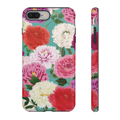 Coque de téléphone renforcée Floral Peony — Housse botanique protectrice pour iPhone