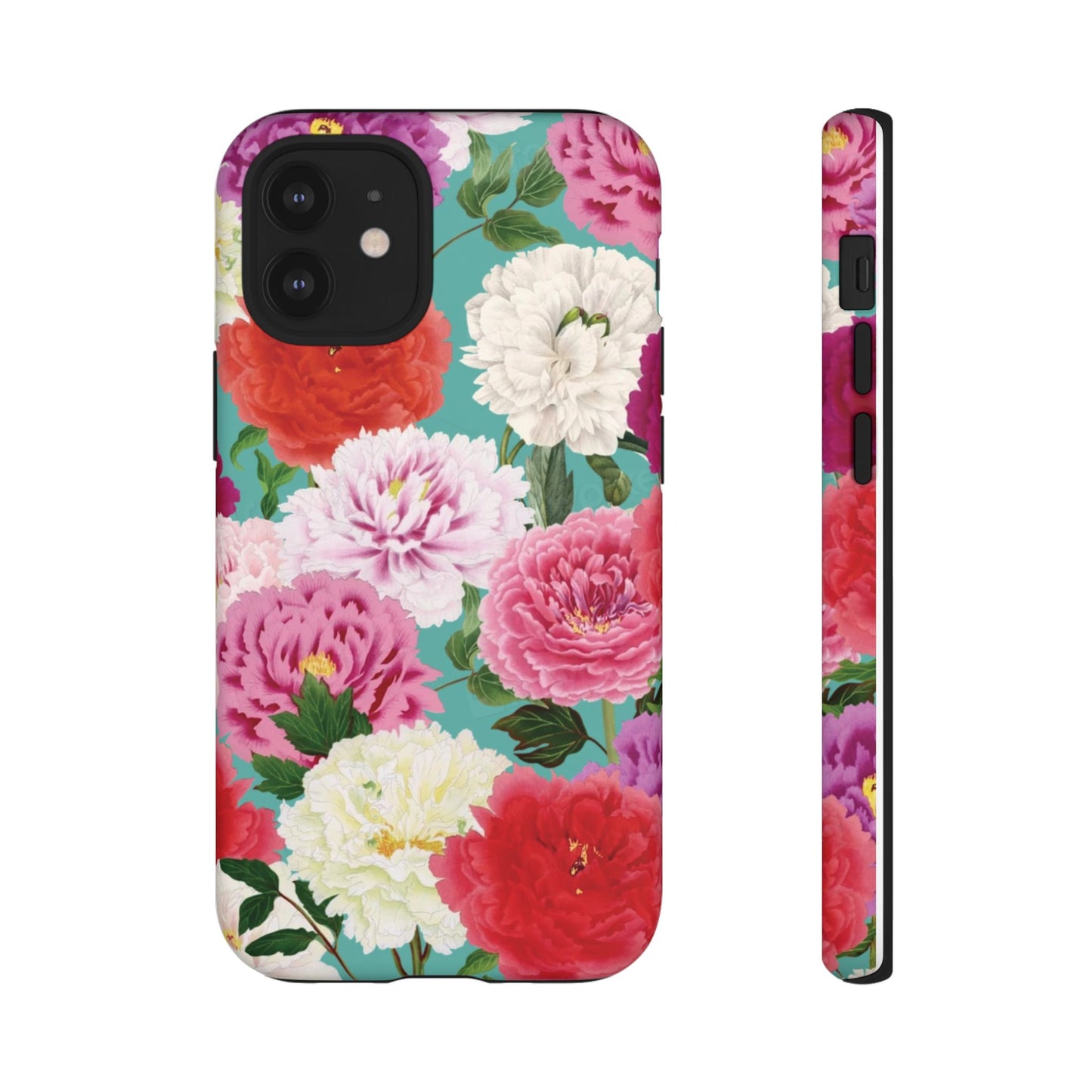 Coque de téléphone renforcée Floral Peony — Housse botanique protectrice pour iPhone