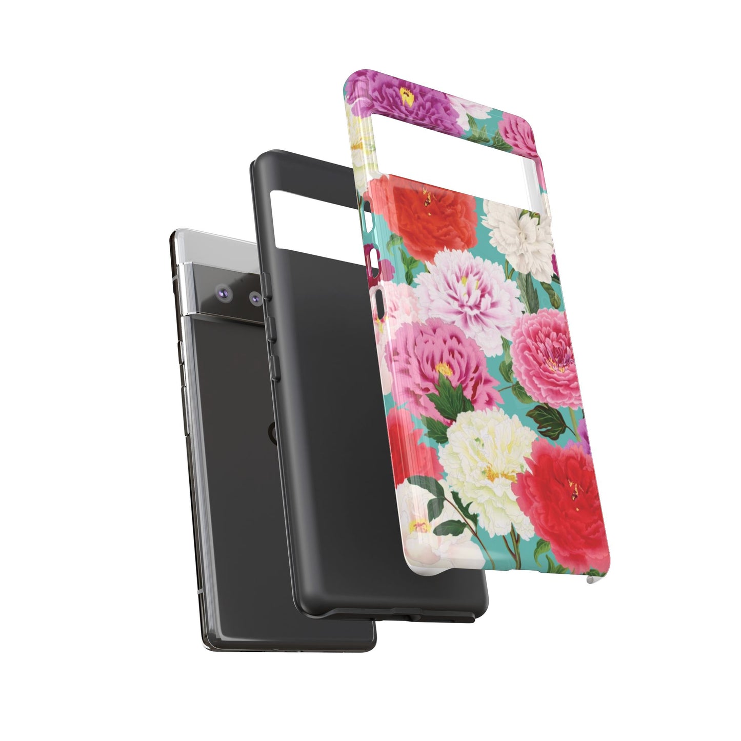 Coque de téléphone renforcée Floral Peony — Housse botanique protectrice pour iPhone