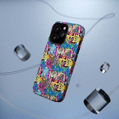 Coque de téléphone magnétique Graffiti Collage — Housse protectrice résistante aux chocs
