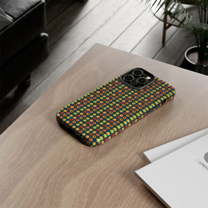 Floral Dot Tough Phone Case — Retro Pattern Protective Phone Cover